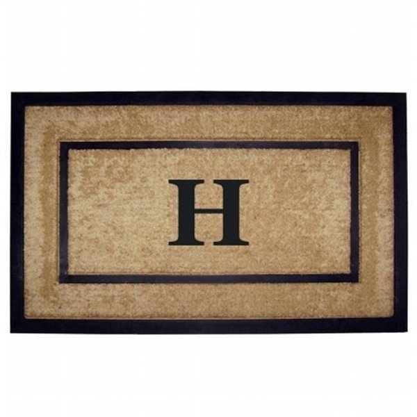 Nedia Home Nedia Home 18099H 22 x 36 in. Coir & Rubber Frame Mat  Monogrammed H 18099H